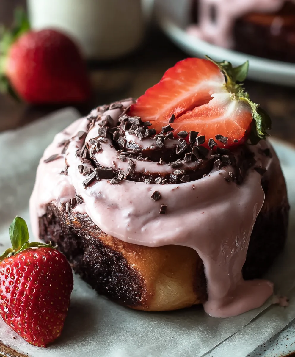 Decadent Chocolate Rolls-Strawberry Cream Cheese Bliss