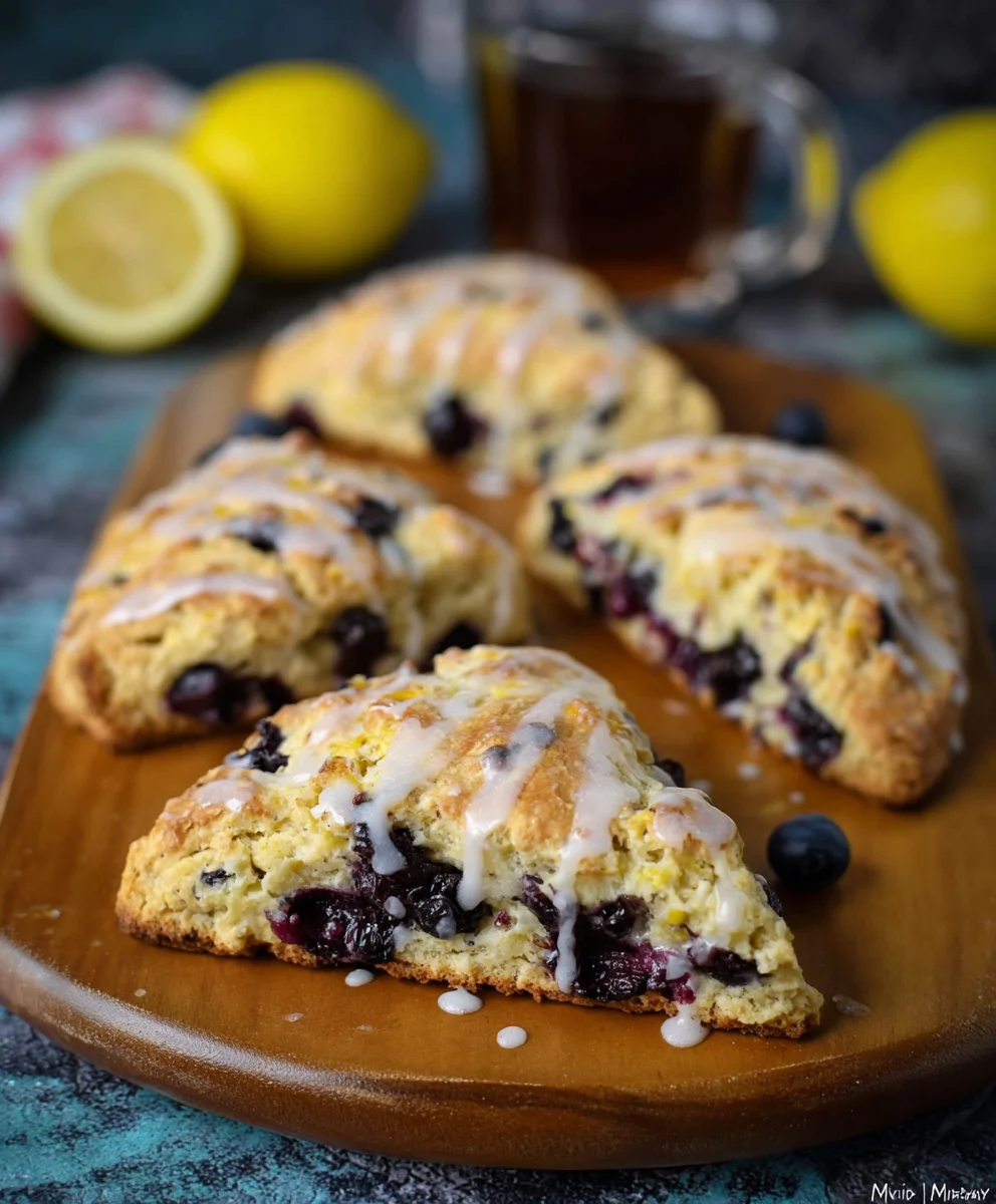 Sourdough Discard Blueberry Lemon Scones - Easy Recipe