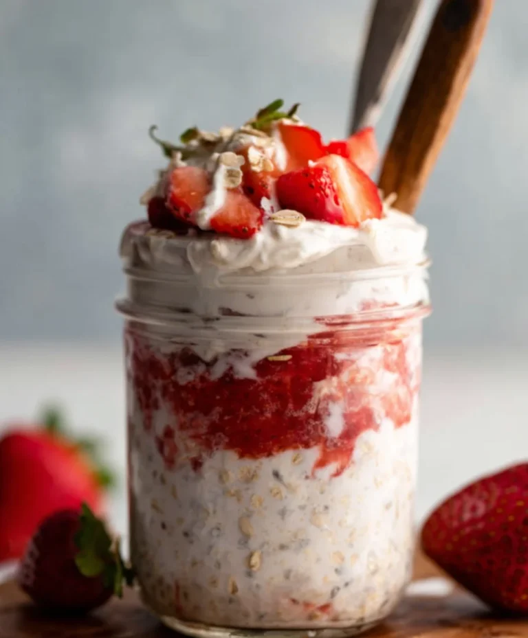 Strawberry Cheesecake Oats- Easy Overnight Breakfast Recipe