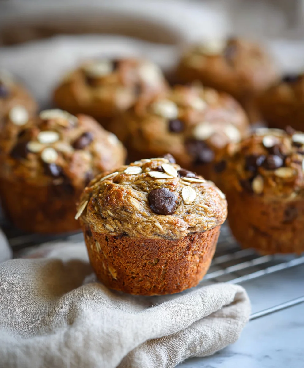 Healthy Banana Oatmeal Muffins-Choc Chip Treat