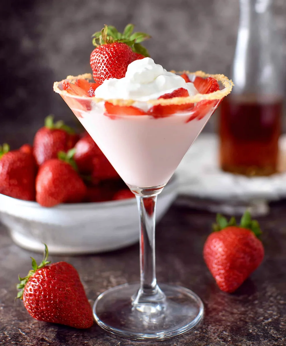 Strawberry Shortcake Martini- Easy Cocktail Recipe