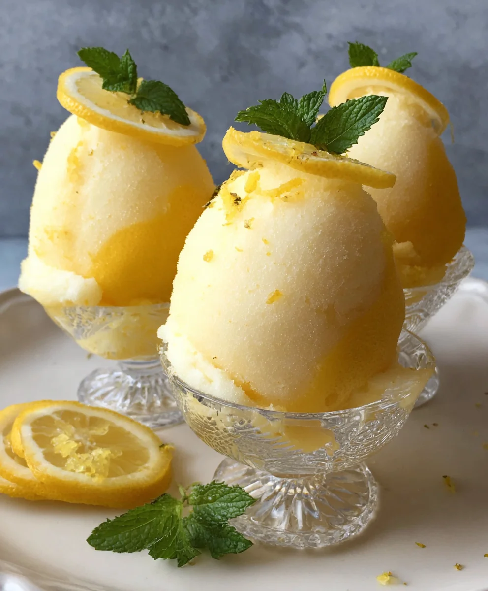 Lemon Sorbet Frozen Lemon Shell Dessert Recipe