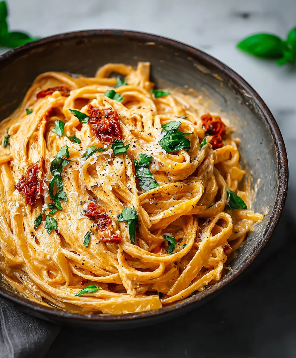 Creamy Sun Dried Tomato Pasta- Vegan Delight