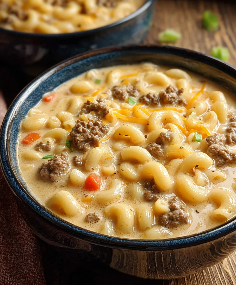 Cheeseburger Macaroni Soup - Creamy Comfort Dish