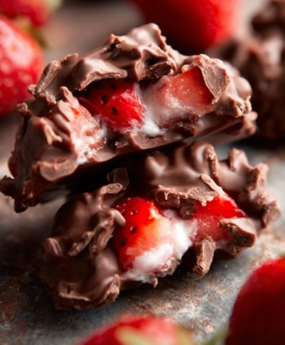 Viral Chocolate Strawberry Yogurt Clusters - Easy Treat