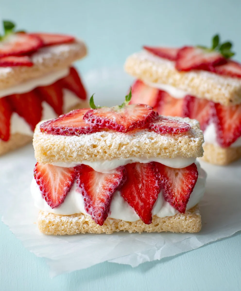 Strawberry Cream Sandwiches- Easy & Delicious Dessert