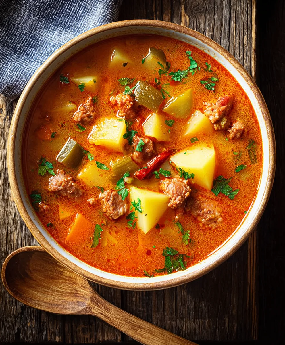 Hearty Spanish Potato Beef Beef Chorizo Soup