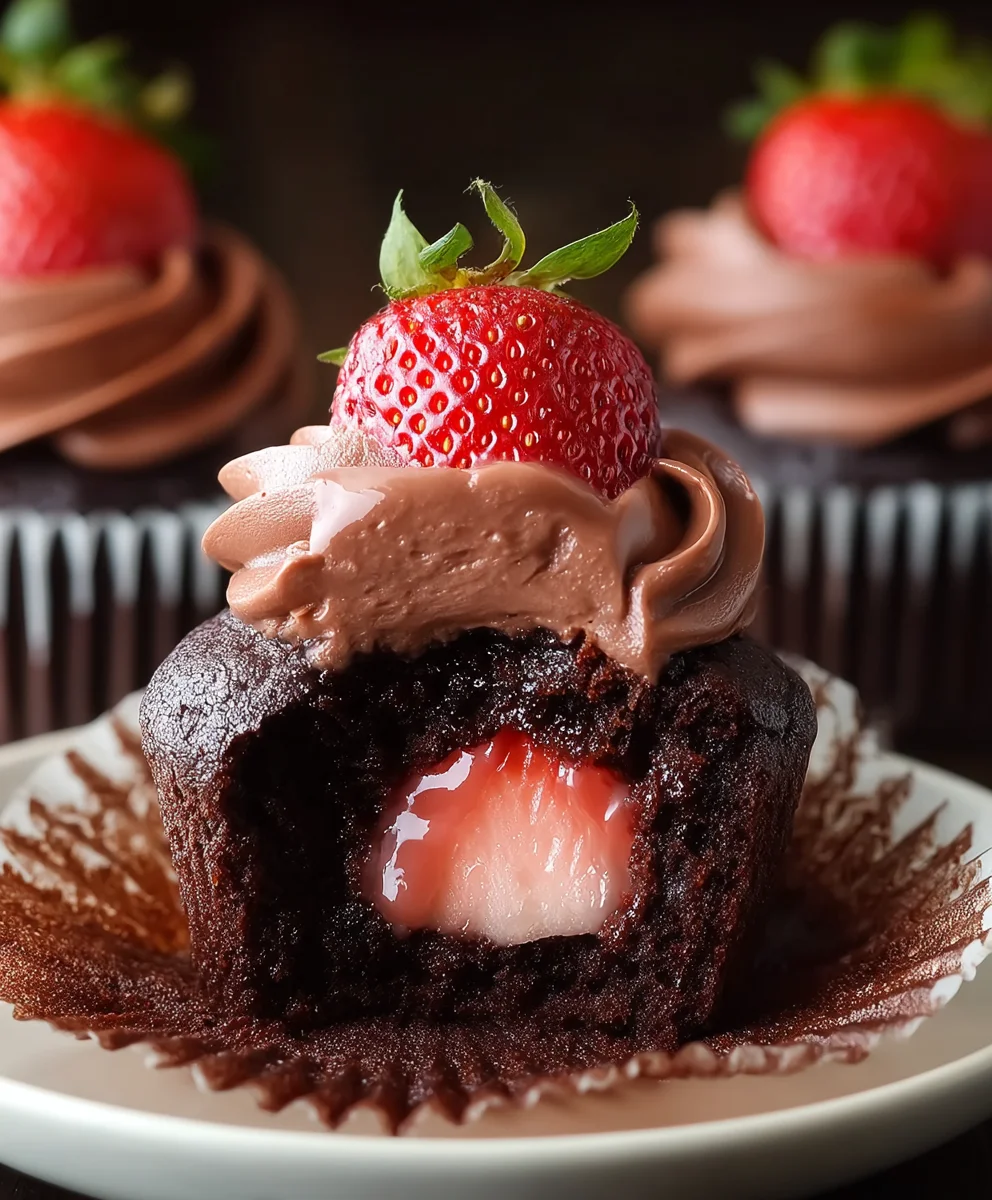 Decadent Chocolate Strawberry Cupcakes Recipe