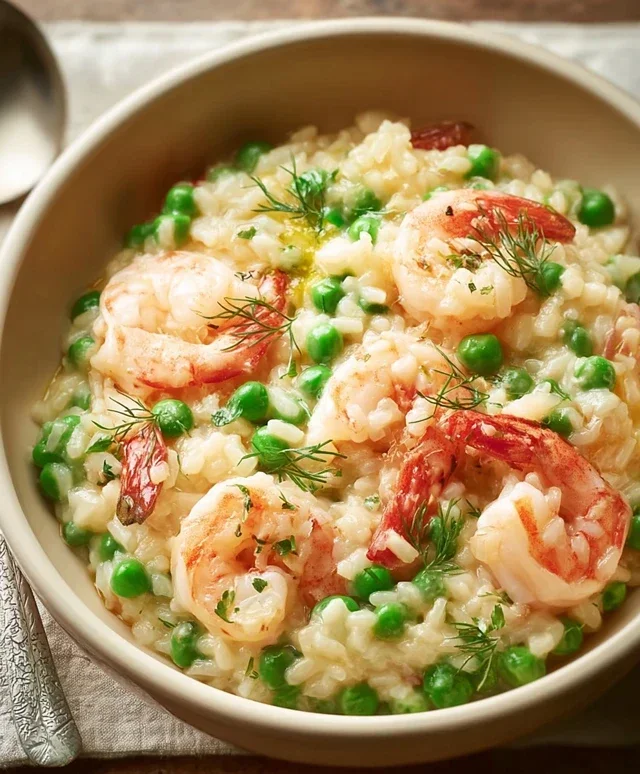 Shrimp Risotto with Peas