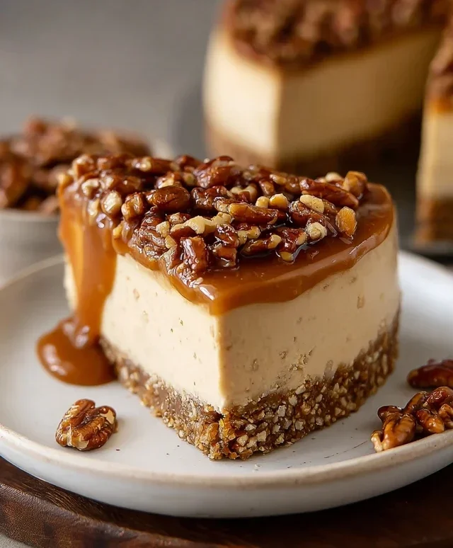 Vegan Caramel Pecan Cheesecake