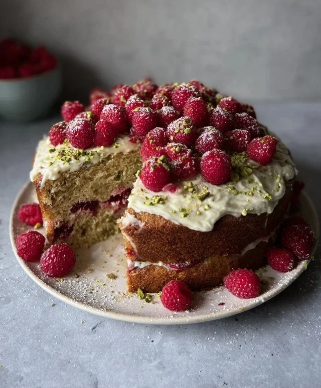 Pistachio Raspberry Cake