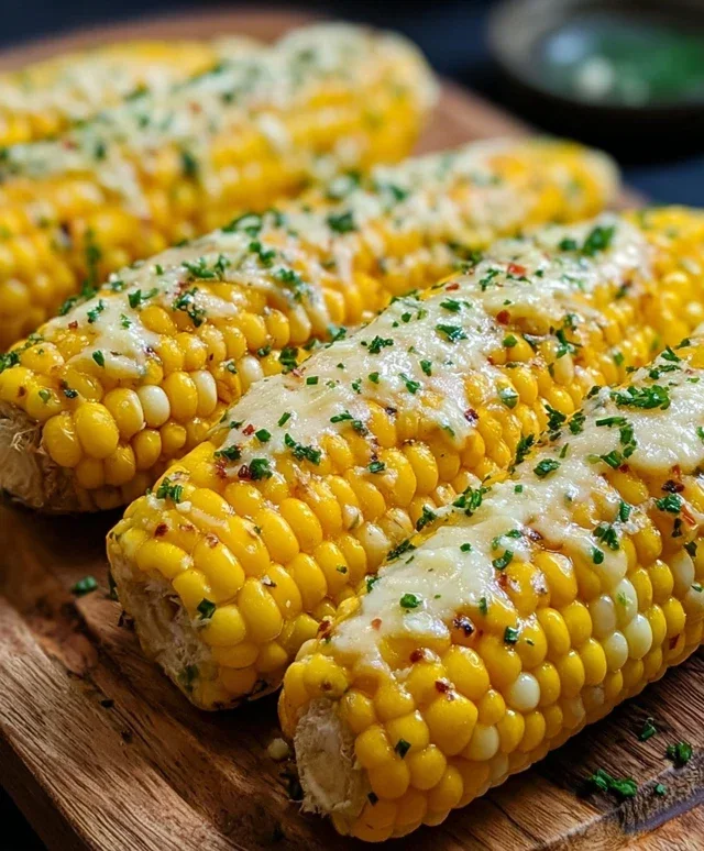 Cheesy Garlic Butter Corn on the Cob