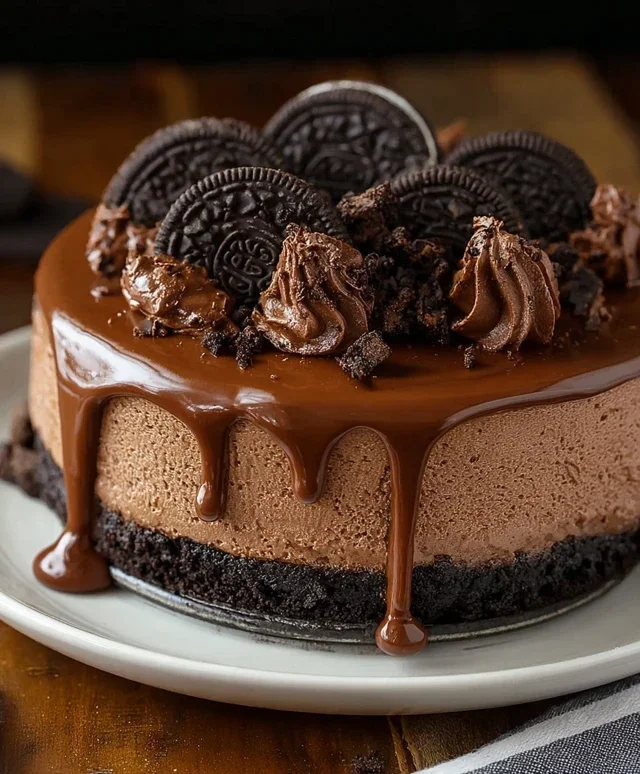 No Bake Oreo Nutella Cheesecake