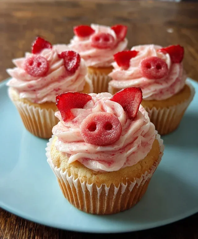Strawberry Piggy Cupcakes