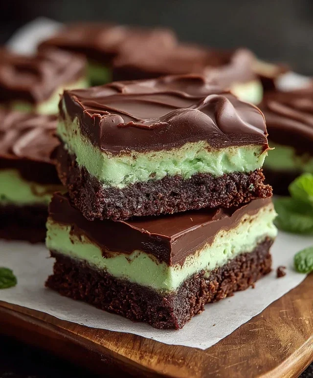 Triple-layer chocolate mint squares