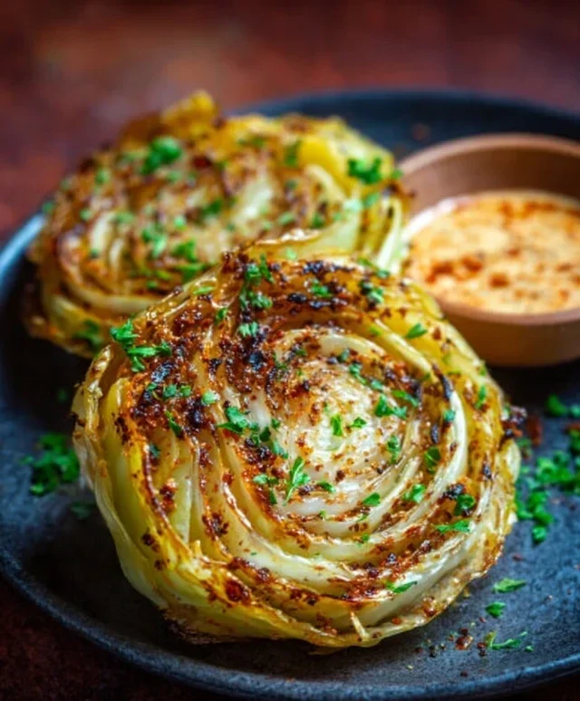 Oven Roasted Garlic Cabbage Steaks