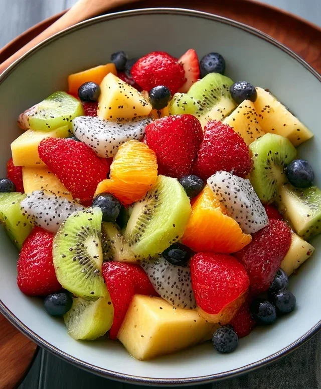 Fruit Salad with Honey-Lime Poppy Seed Dressing
