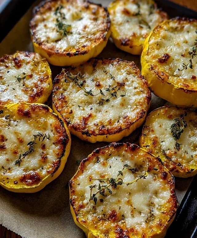 Cheesy Baked Squash Rounds