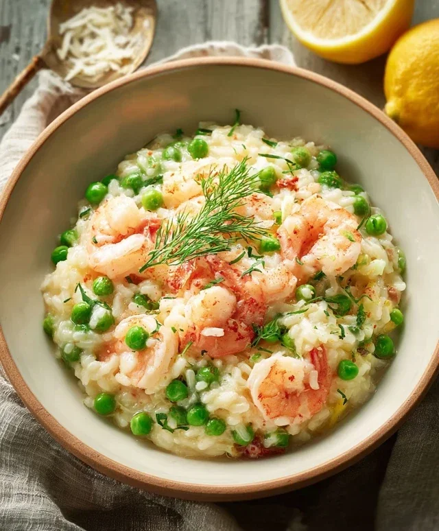 Shrimp Risotto with Peas
