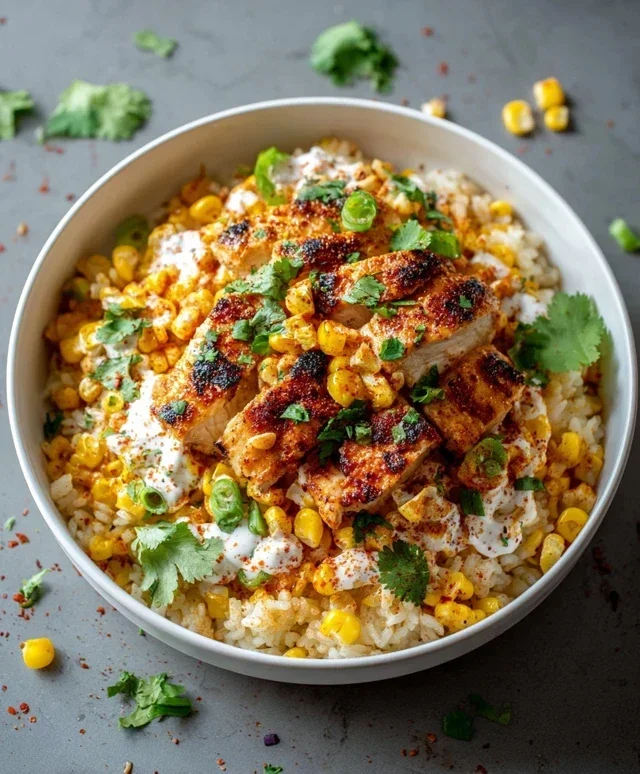 Street Corn Chicken Rice Bowl