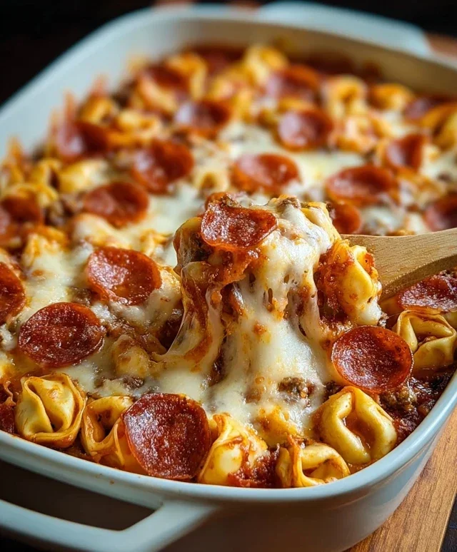 Cheese Tortellini Beef Beef Pepperoni Pizza Casserole