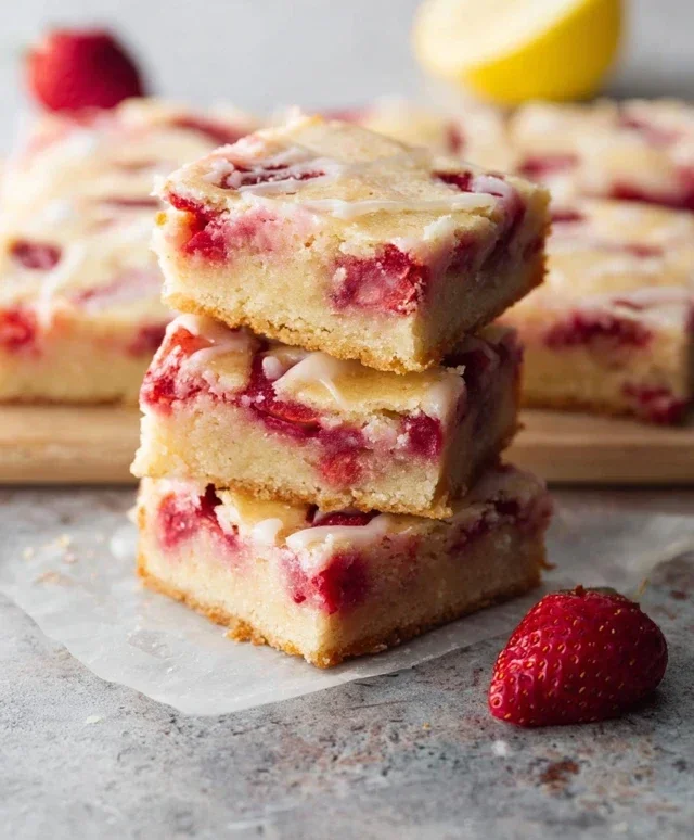 Strawberry Lemon Blondies