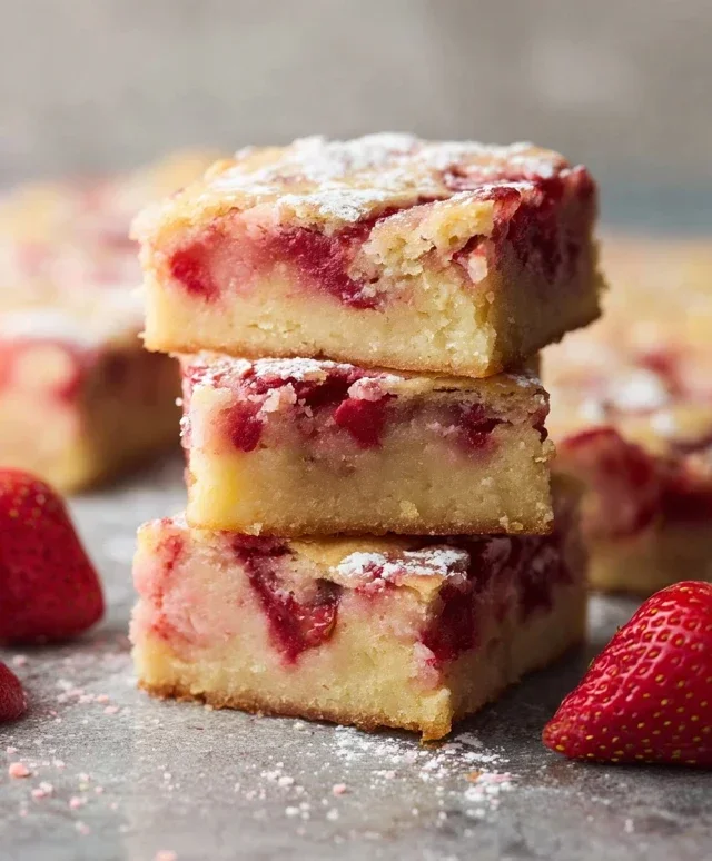 Strawberry Lemon Blondies