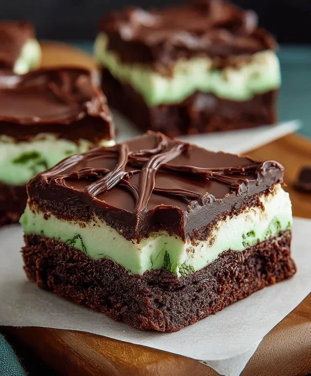 Triple-layer chocolate mint squares