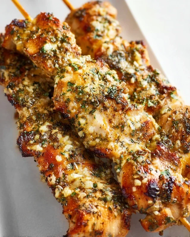 Garlic Parmesan Chicken Skewers