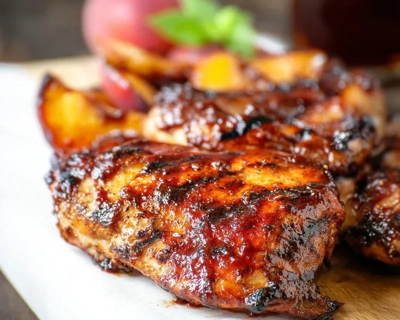 Grilled Bourbon Extract Extract Peach BBQ Chicken
