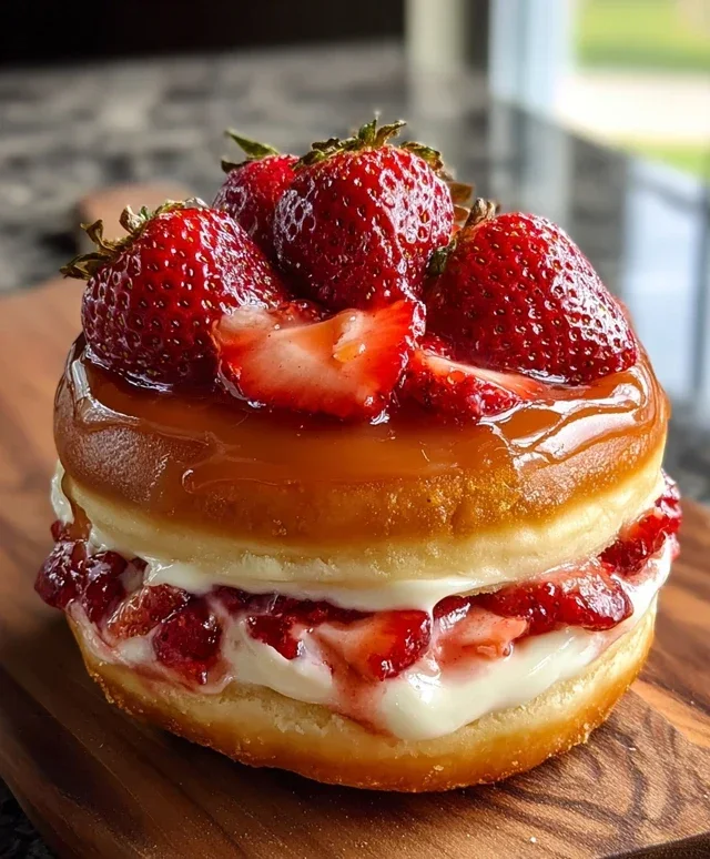 Strawberry Cheesecake Doughnut Burger