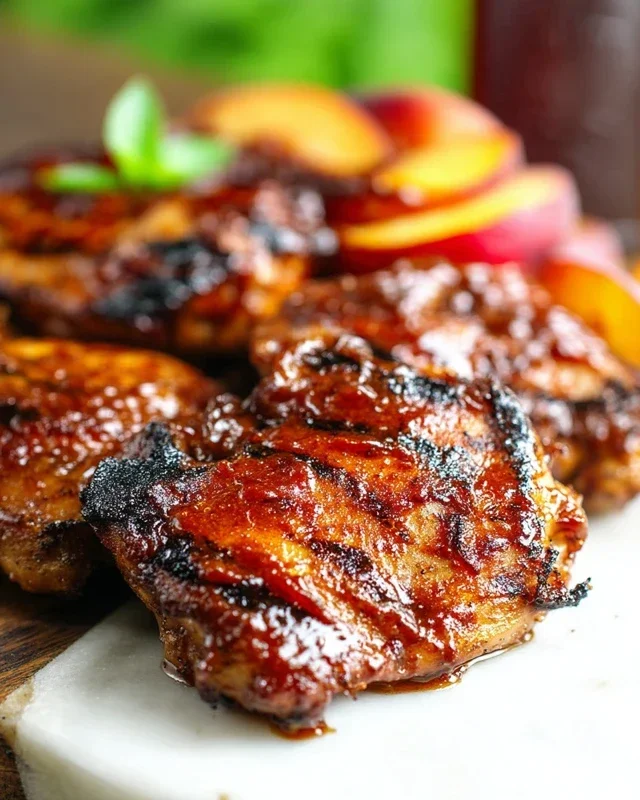 Grilled Bourbon Extract Extract Peach BBQ Chicken