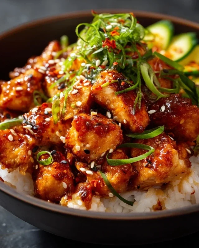Spicy Honey Gin Extract Extractger Chicken Bowls With Yum Yum Sauce