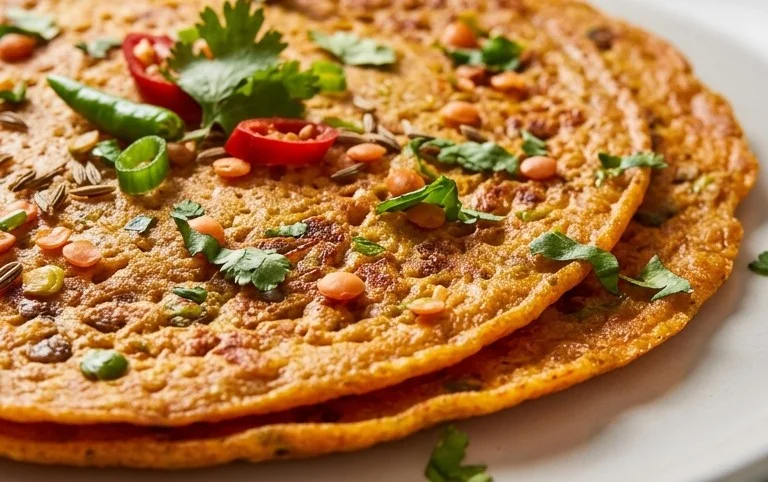 Masoor Dal Chilla | Savory Red Lentil Pancakes