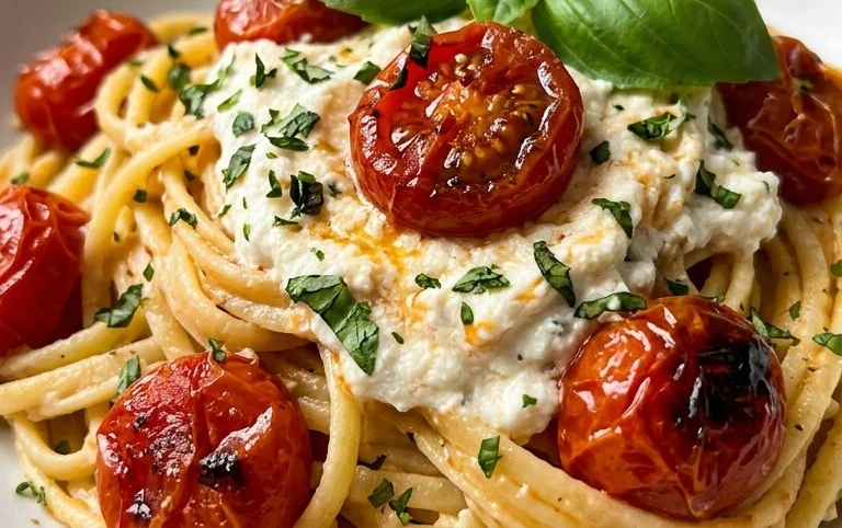Roasted Tomato and Garlic Ricotta Pasta