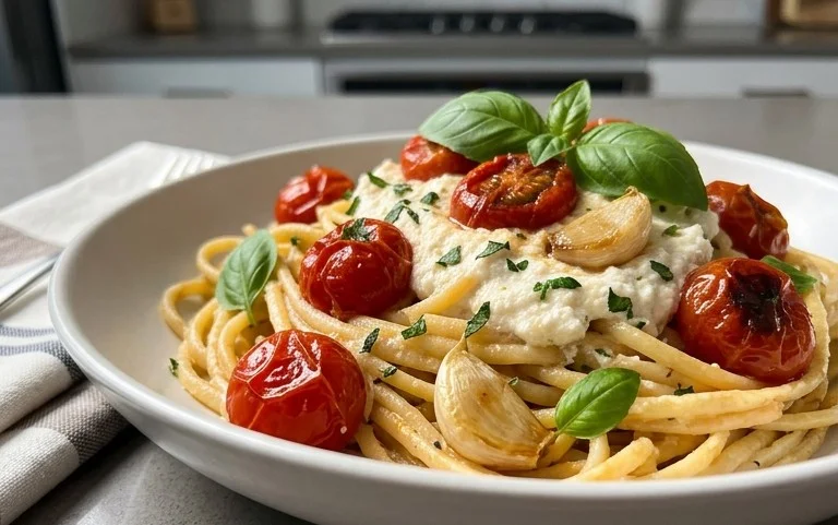 Roasted Tomato and Garlic Ricotta Pasta