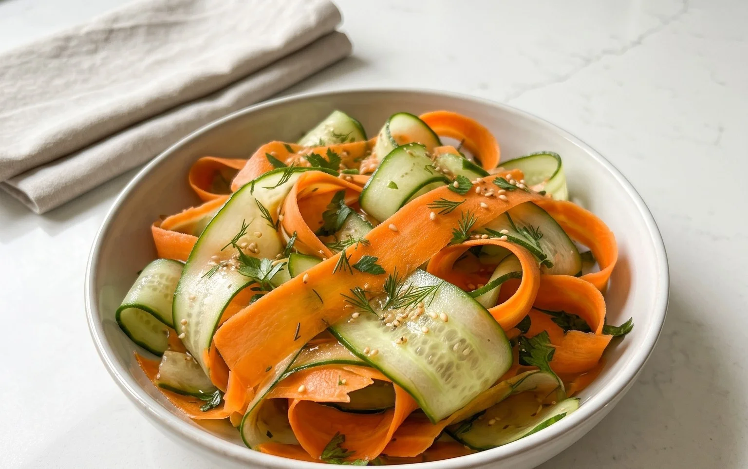 Carrot and Cucumber Ribbon Salad