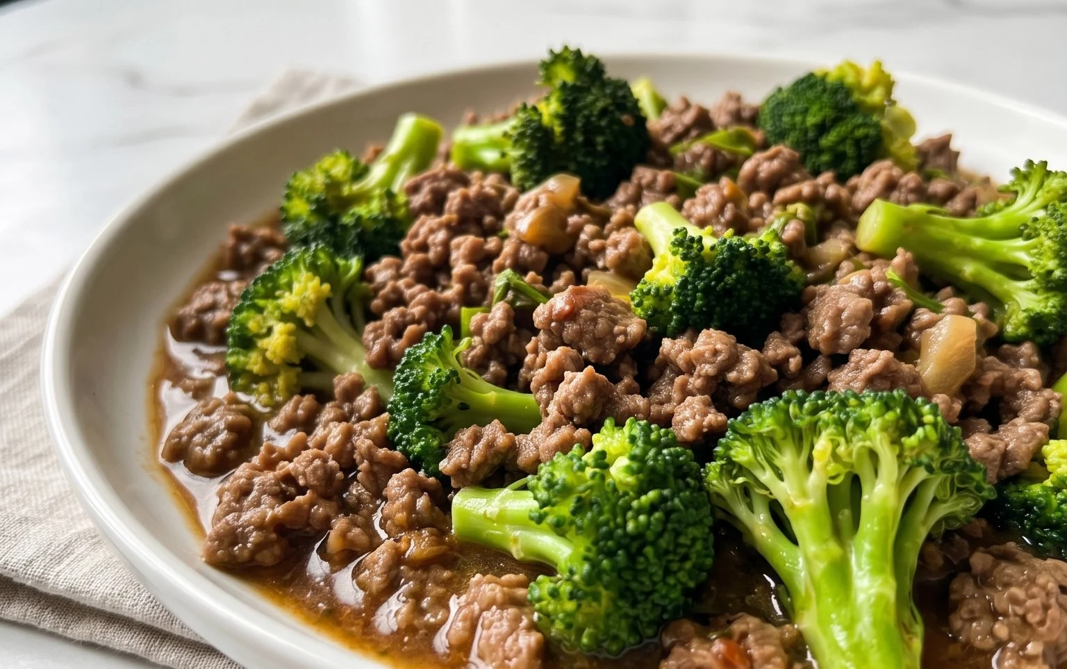 Ground Beef and Broccoli