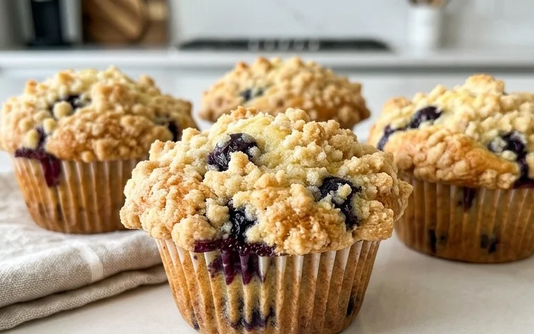 Lemon Blueberry Streusel Muffins