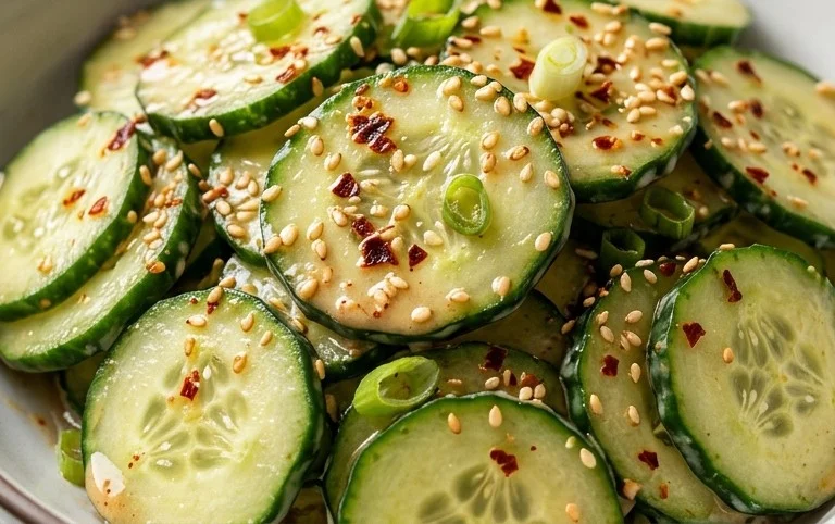 Creamy Asian Cucumber Salad Bowl