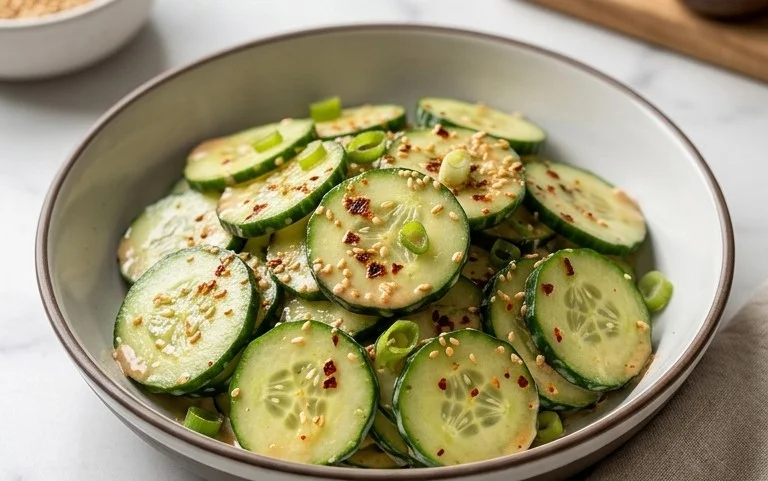 Creamy Asian Cucumber Salad Bowl