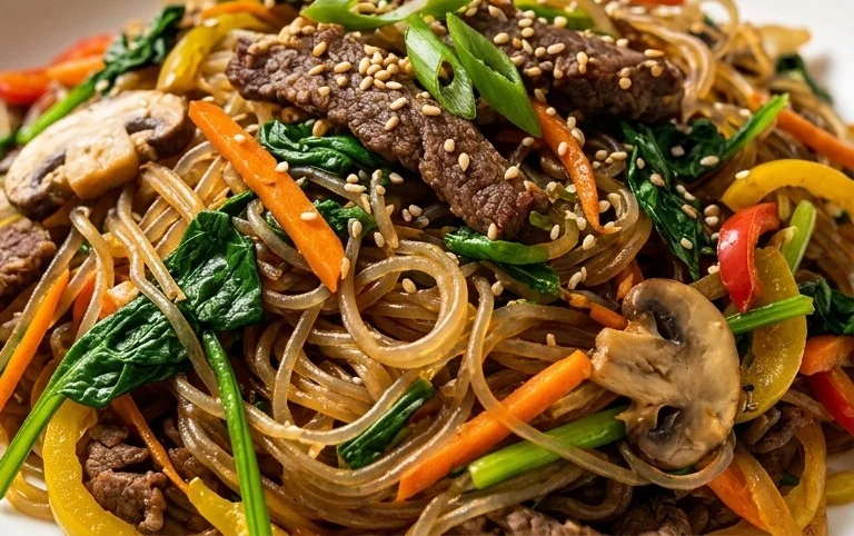 Japchae (Korean Glass Noodle Stir Fry)