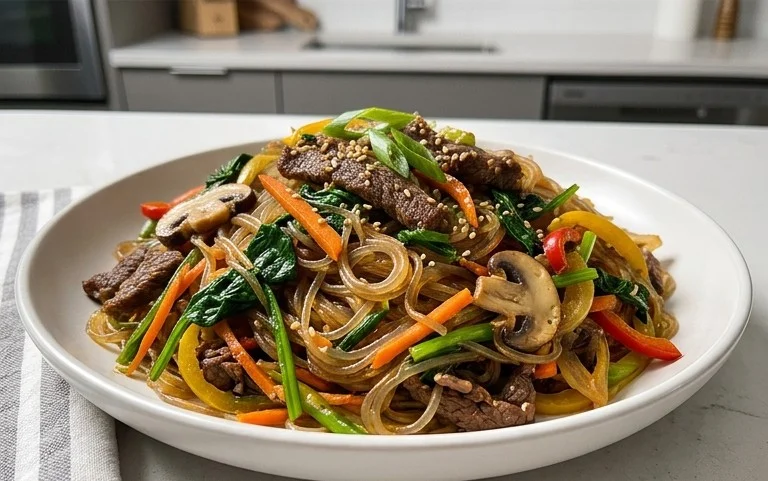 Japchae (Korean Glass Noodle Stir Fry)