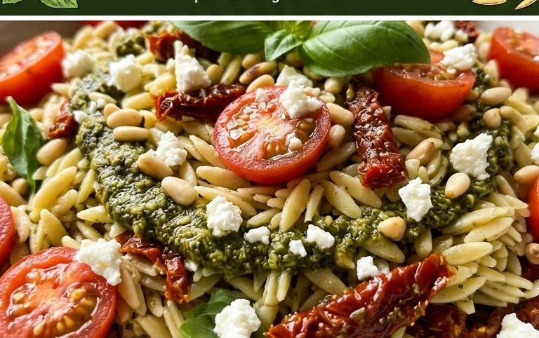 Sun Dried Tomato Orzo Pesto Salad