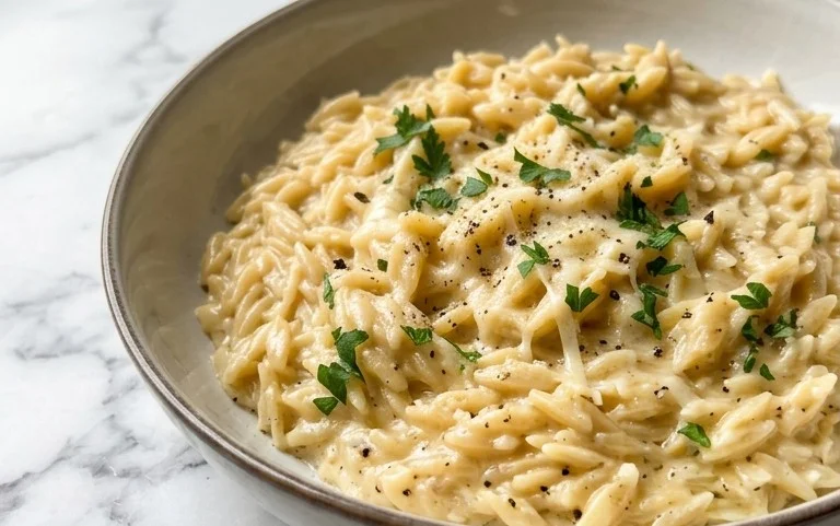 Creamy Garlic Parmesan Orzo