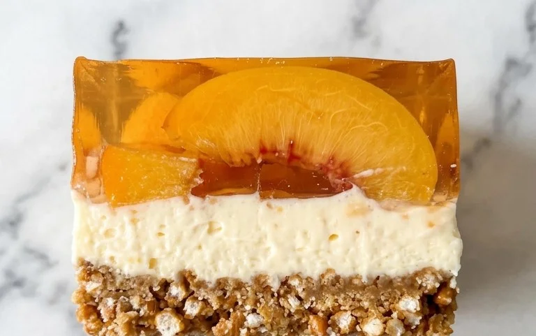 Peach Pretzel Salad Dessert