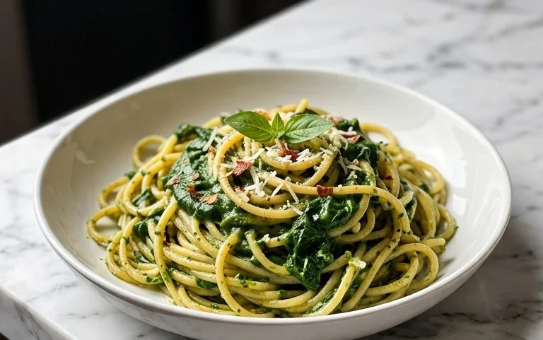 Pasta with Spinach Sauce