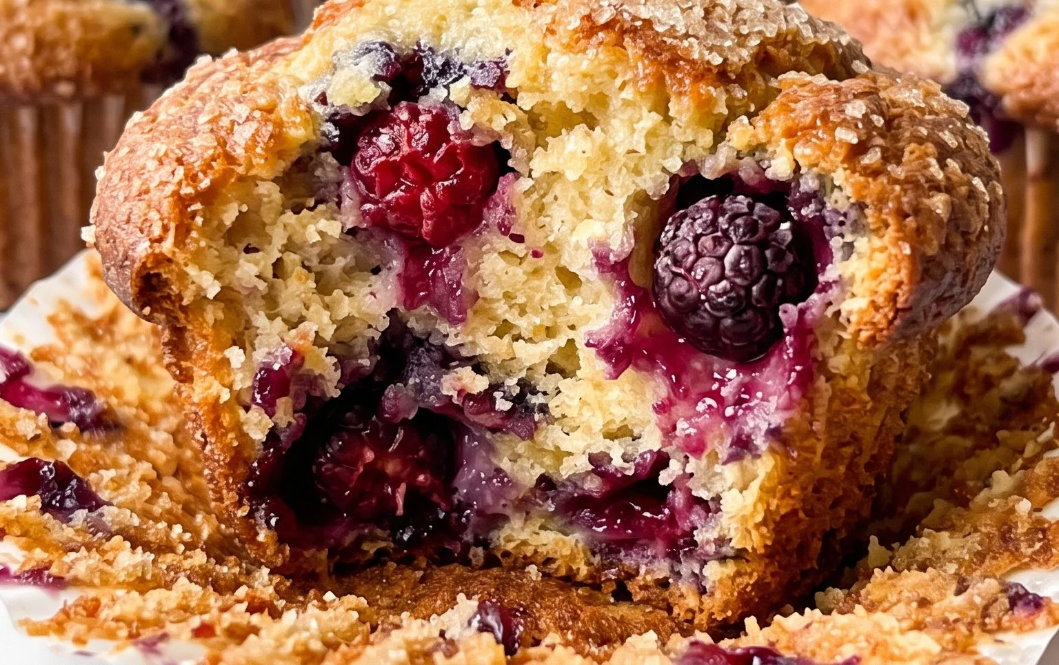 Bakery Style Mixed Berry Muffins | with Frozen Berries