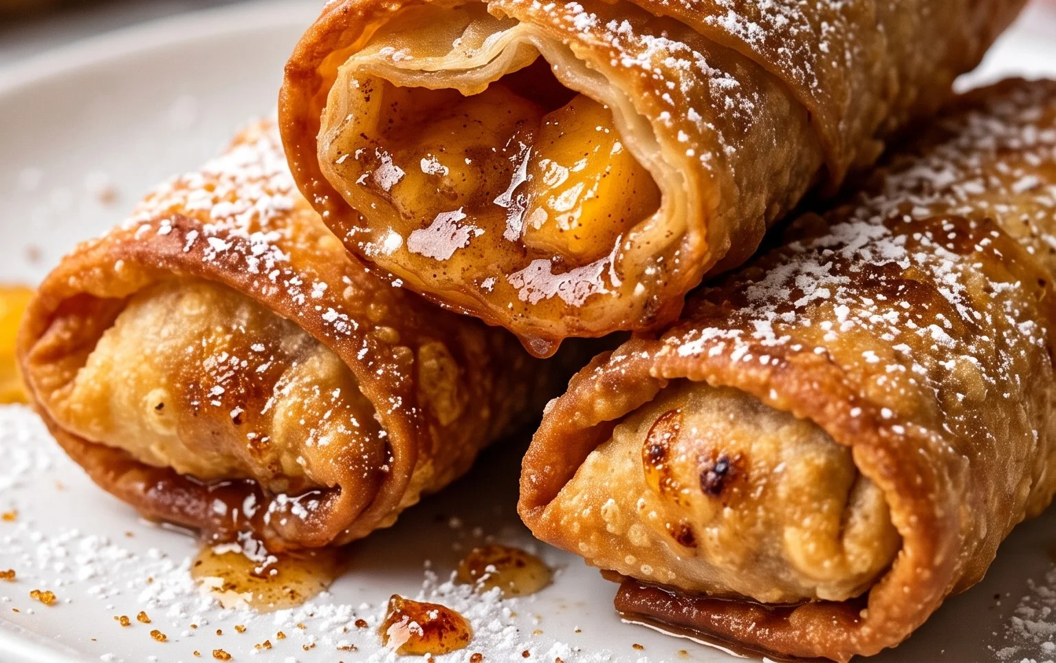 Peach Cobbler Egg Rolls