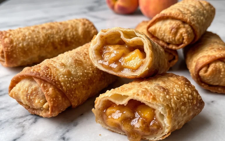 Peach Cobbler Egg Rolls